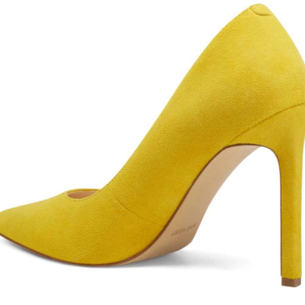 Nine West Yellow Suede Tatiana Pumps